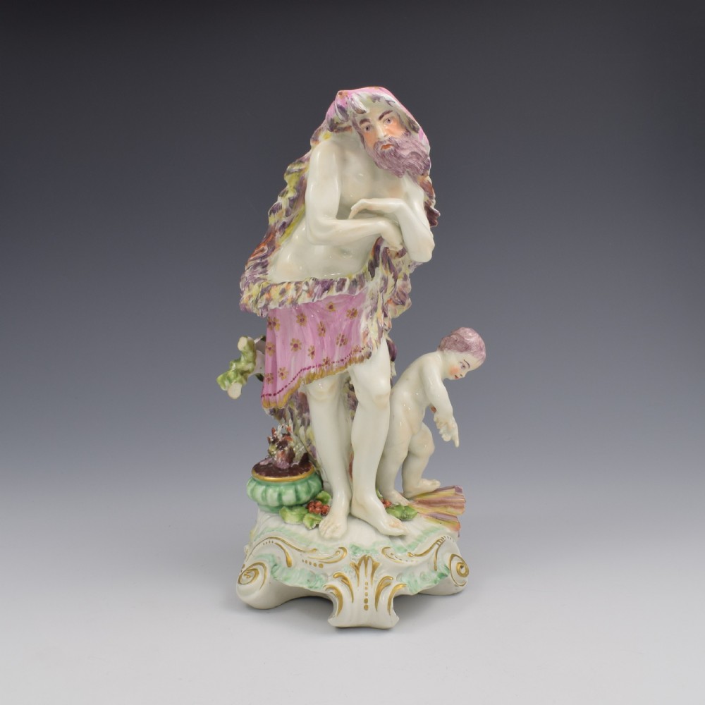 Stunning Derby Porcelain Figure Vulcan Four Classical Seasons Winter c.1760