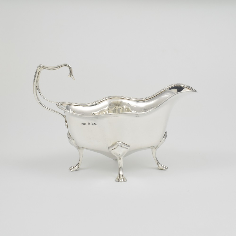 Stunning Edwardian Art Nouveau Quatrefoil Silver Sauce Boat / Sauceboat  View XIV