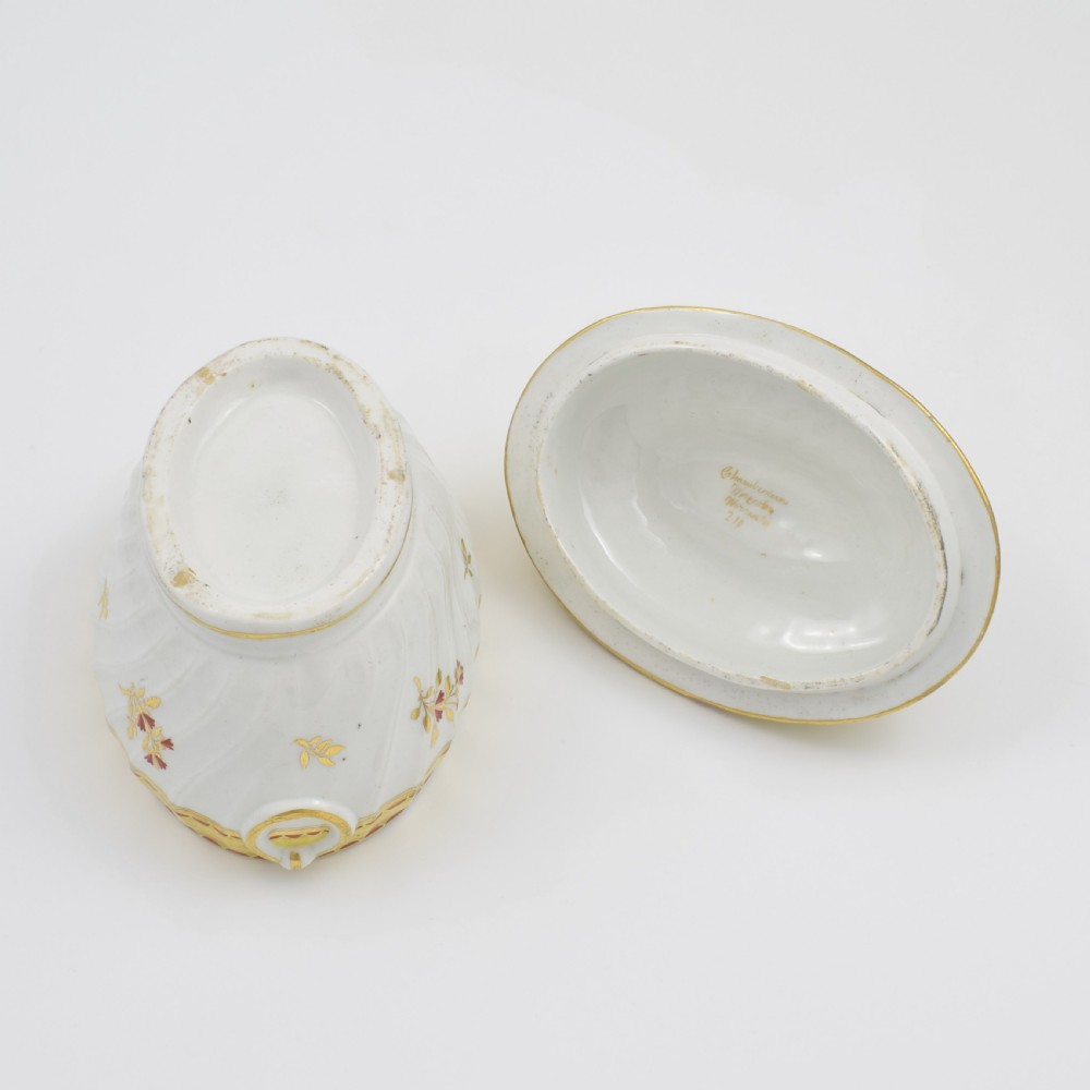 Gorgeous Chamberlain's Porcelain Spiral Fluted Sucrier Pattern 219 c.1800 View VIII