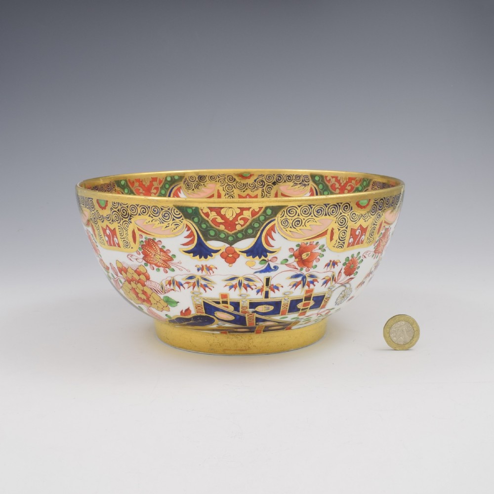 Stunning Spode Porcelain Punch Bowl Imari Pattern 967 c.1810 View III