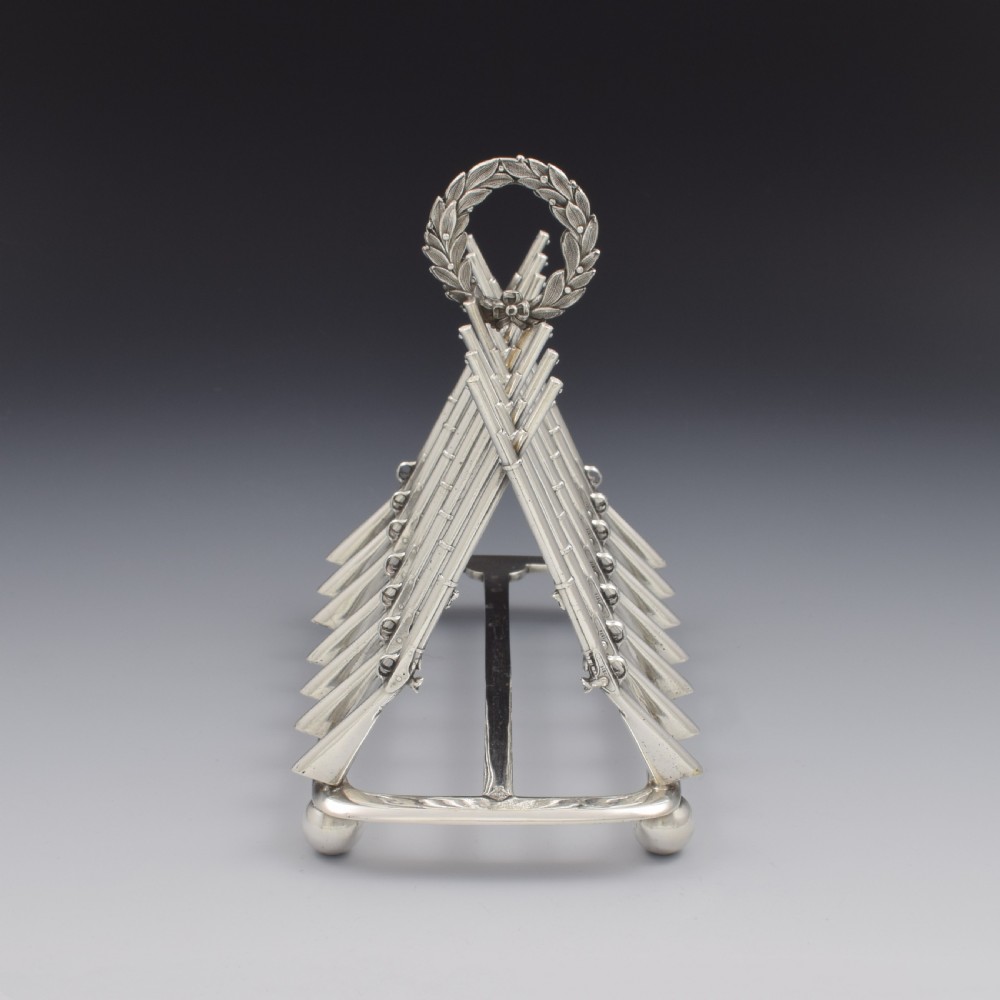 Rare Victorian Silver Plated Rifle Toast Rack Registered Design 1871 Thomas Campion & Sons View II