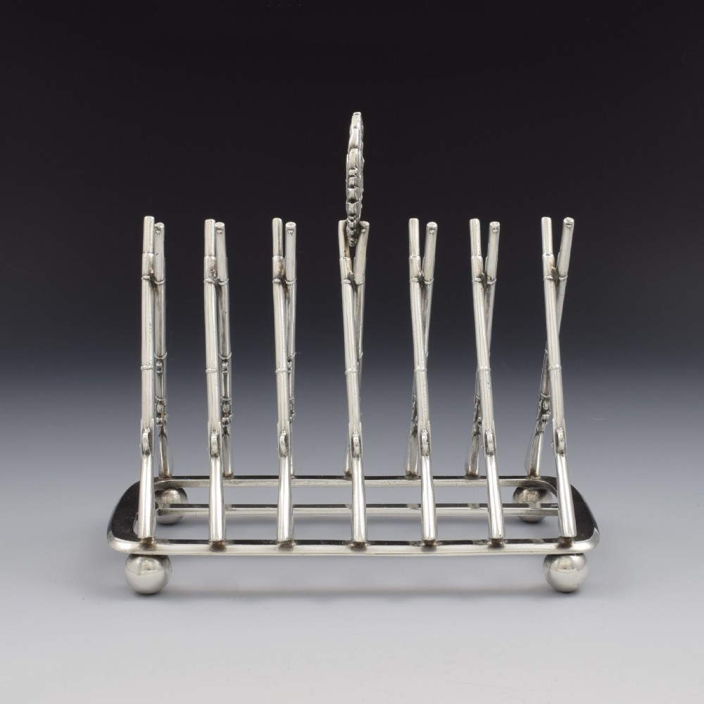 Rare Victorian Silver Plated Rifle Toast Rack Registered Design 1871 Thomas Campion & Sons View V