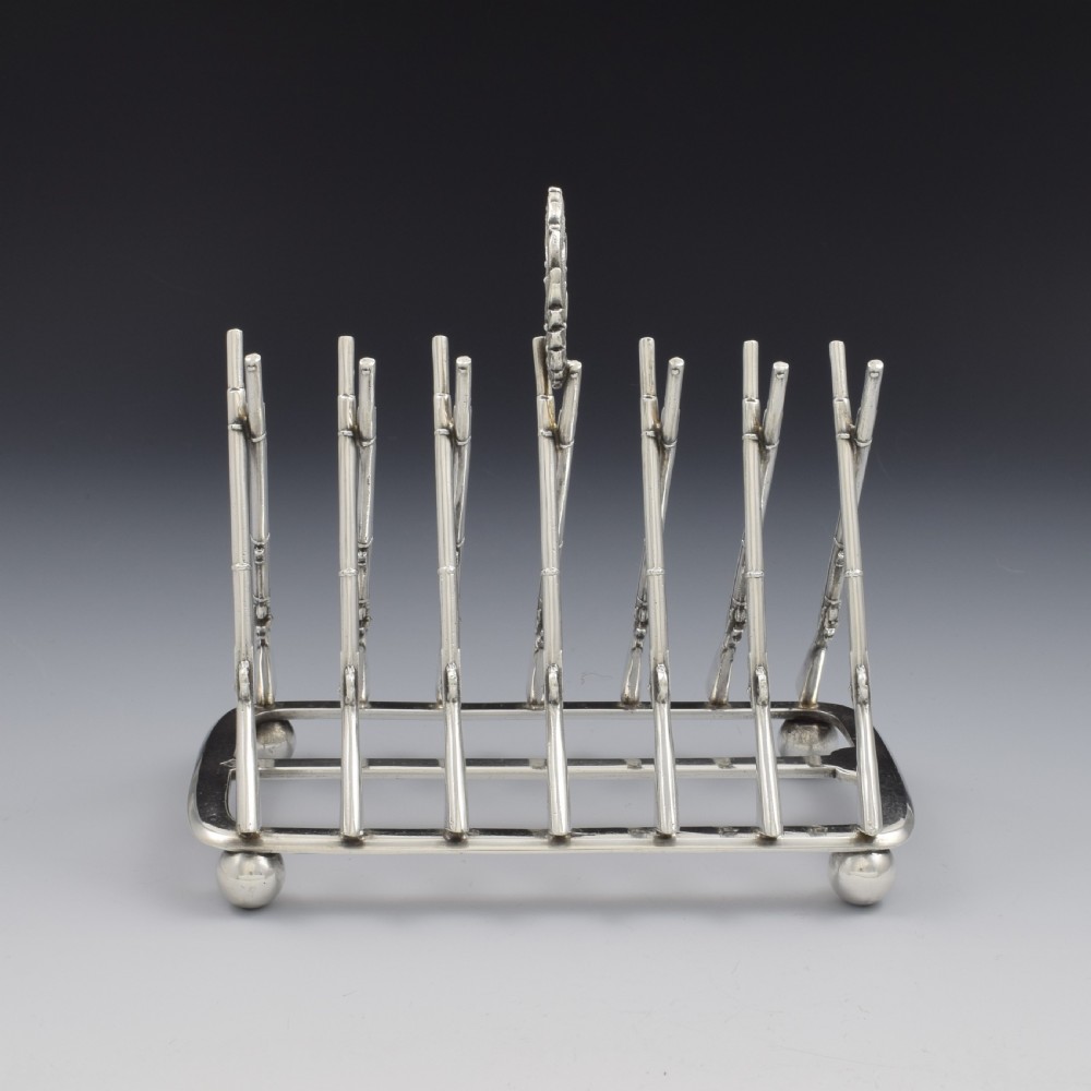 Rare Victorian Silver Plated Rifle Toast Rack Registered Design 1871 Thomas Campion & Sons View VI
