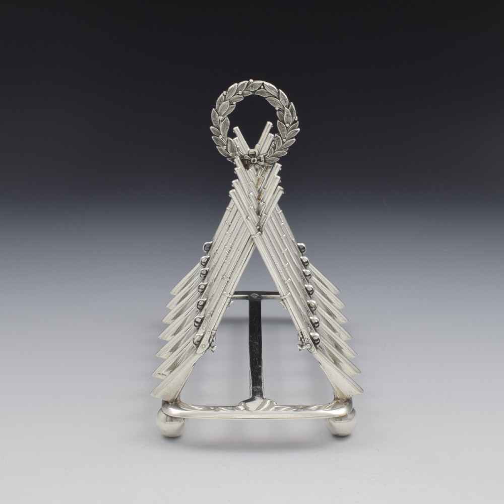 Rare Victorian Silver Plated Rifle Toast Rack Registered Design 1871 Thomas Campion & Sons View IX