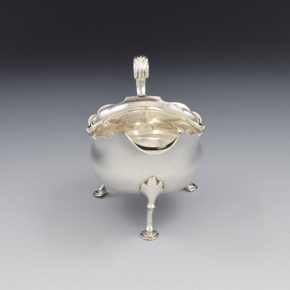 Lovely Small Georgian Silver Sauce Boat 1771 Walter Brind  View III