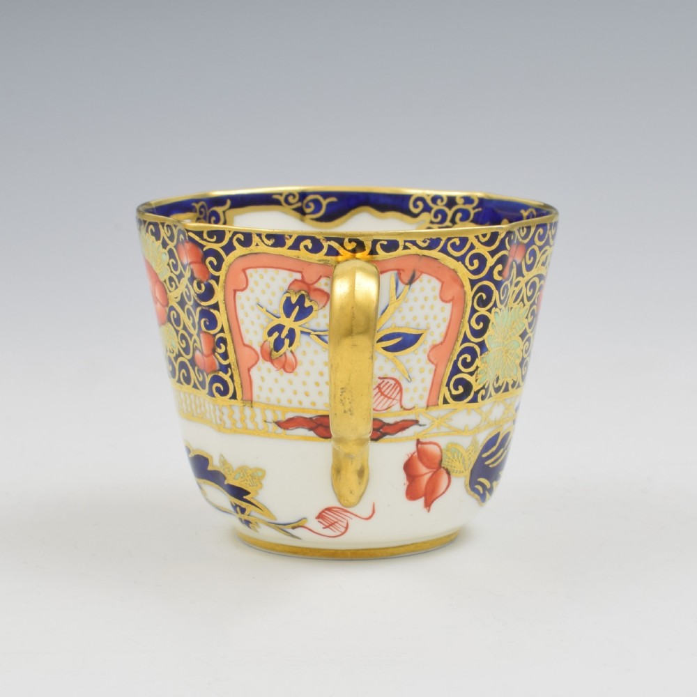 Antique Royal Crown Derby Porcelain Imari Coffee Cup & Saucer 4591 View VI