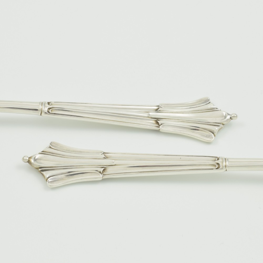 Stunning Edwardian Cased Pair Of Pierced Sterling Silver Serving Spoons View IX