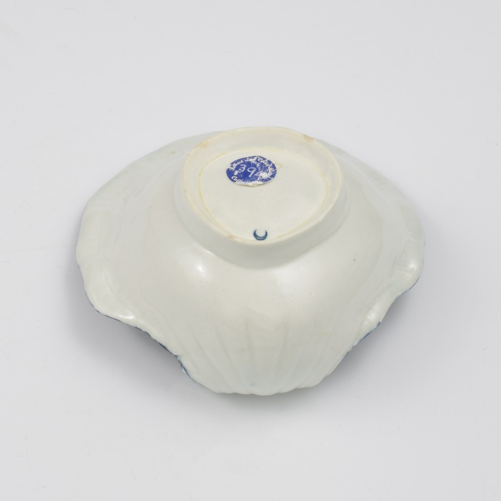 Rare First Worcester Porcelain Scallop Shell Dish The Marrow Pattern c.1775 View VI