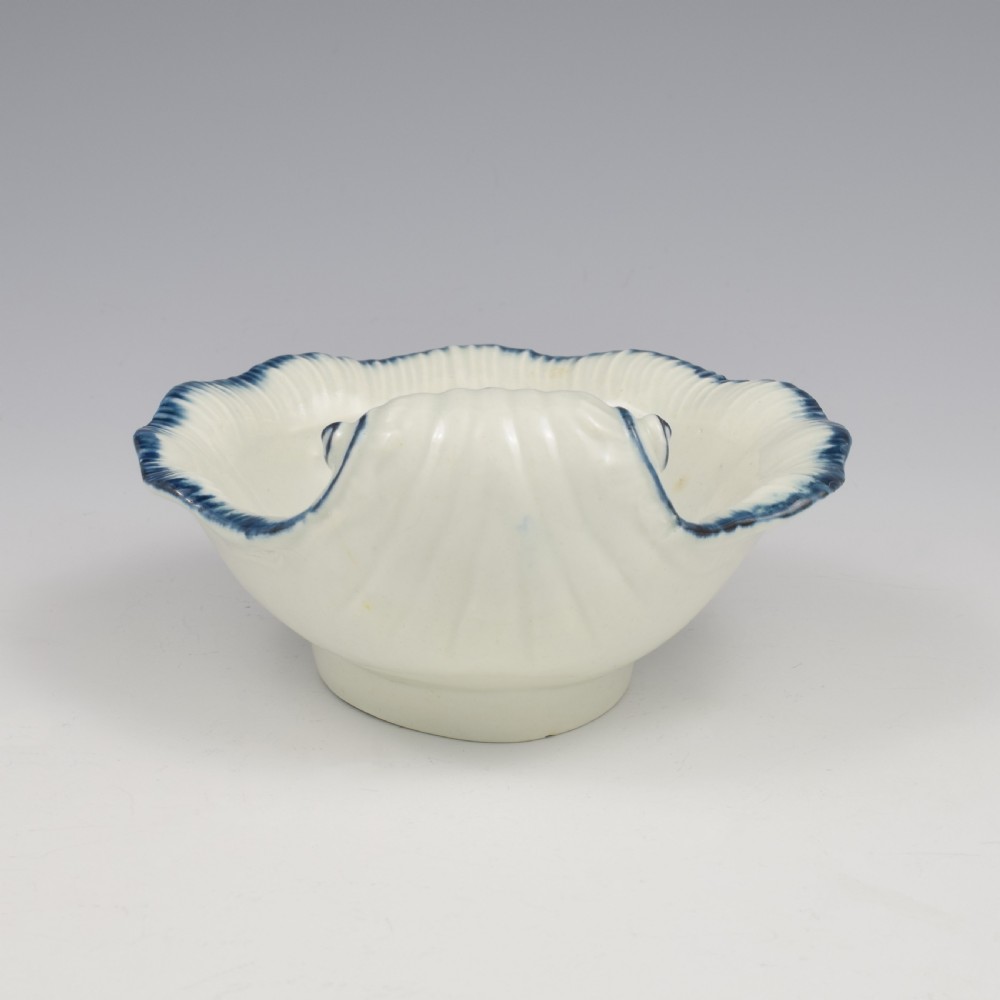 Rare First Worcester Porcelain Scallop Shell Dish The Marrow Pattern c.1775 View VII