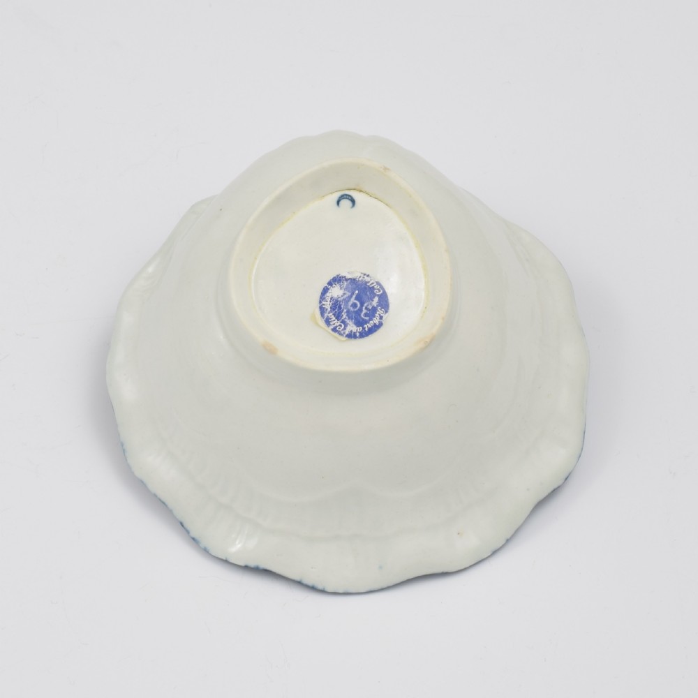 Rare First Worcester Porcelain Scallop Shell Dish The Marrow Pattern c.1775 View VIII