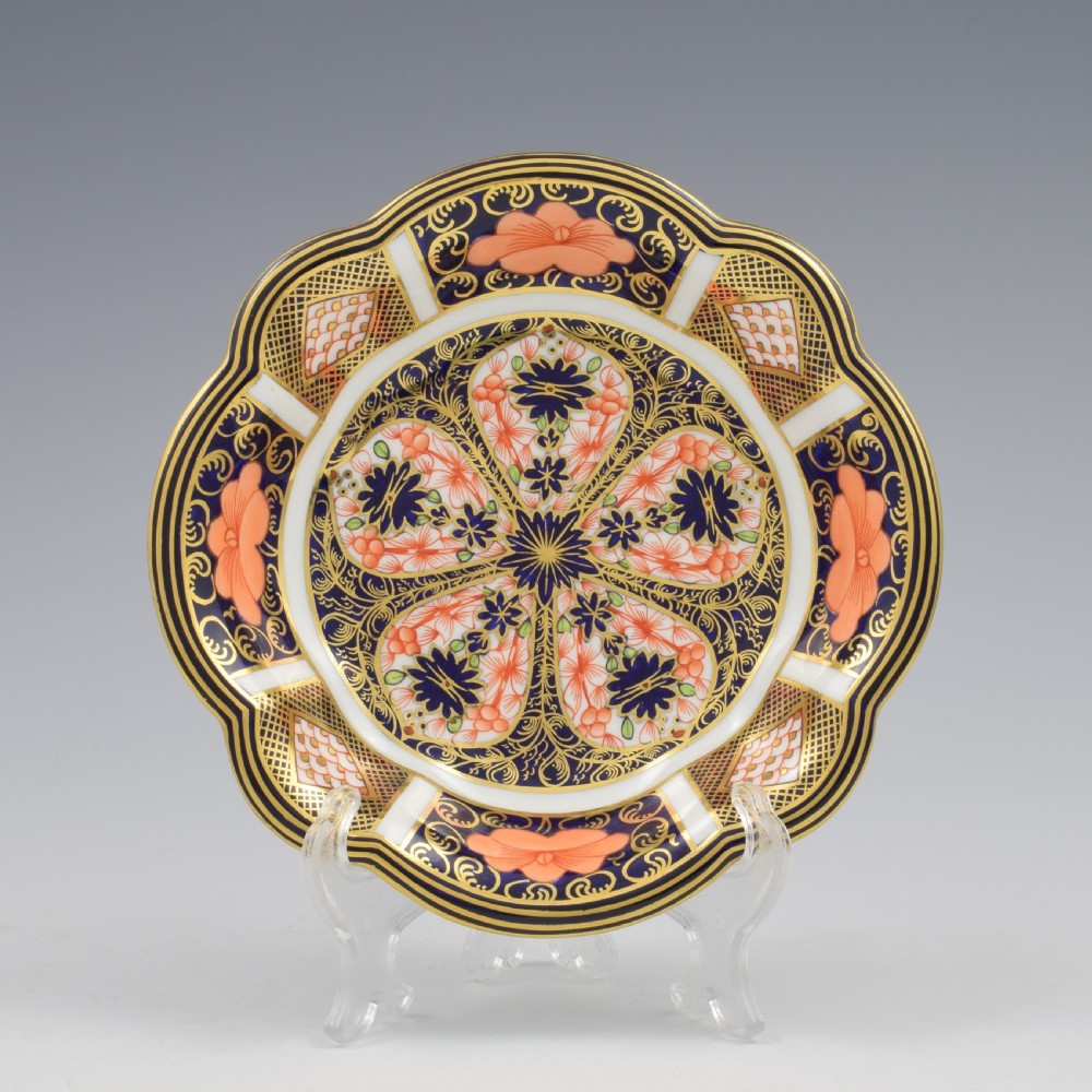 Stunning Antique Royal Crown Derby Imari Porcelain Lobed Dish 1128 1923