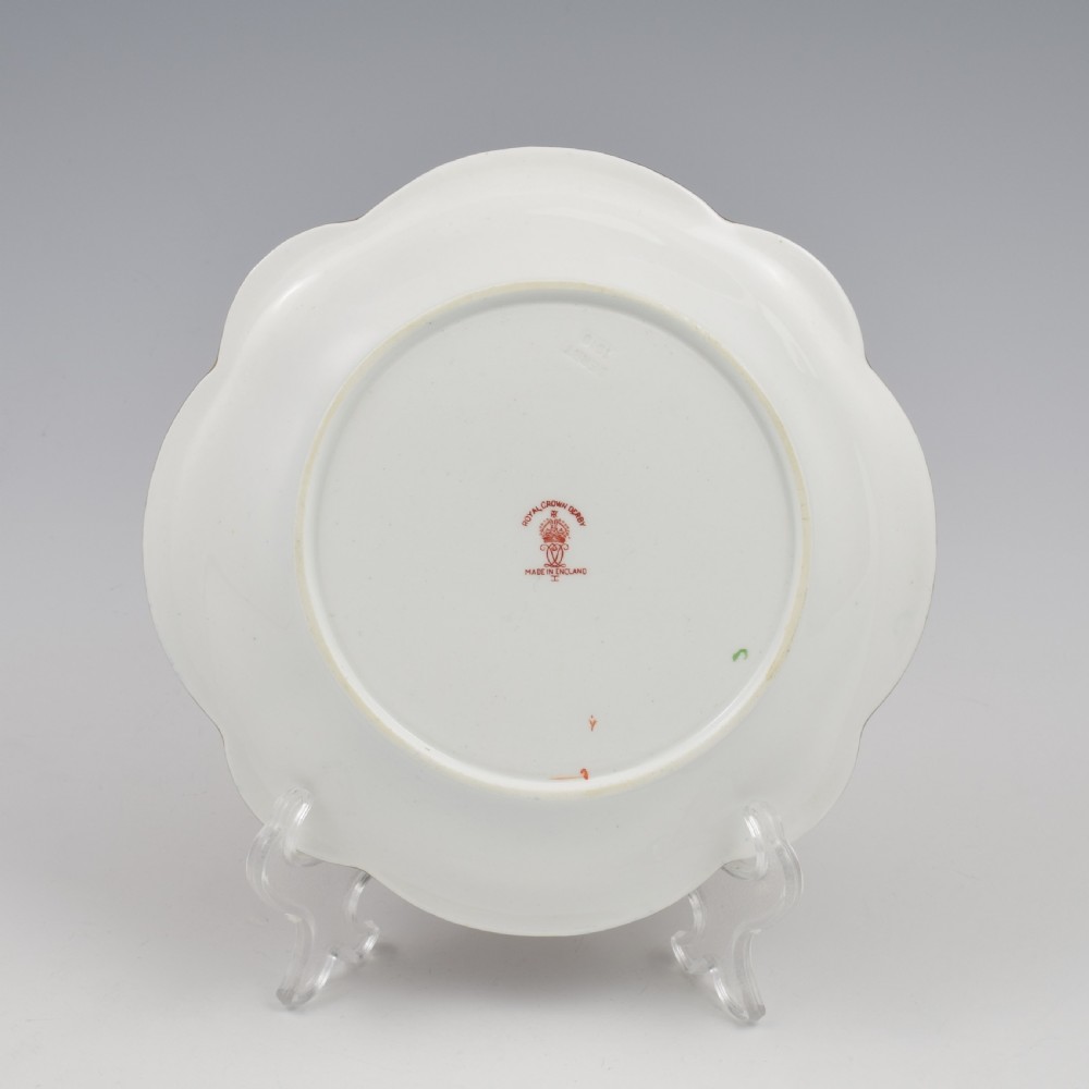 Stunning Antique Royal Crown Derby Imari Porcelain Lobed Dish 1128 1923 View IV
