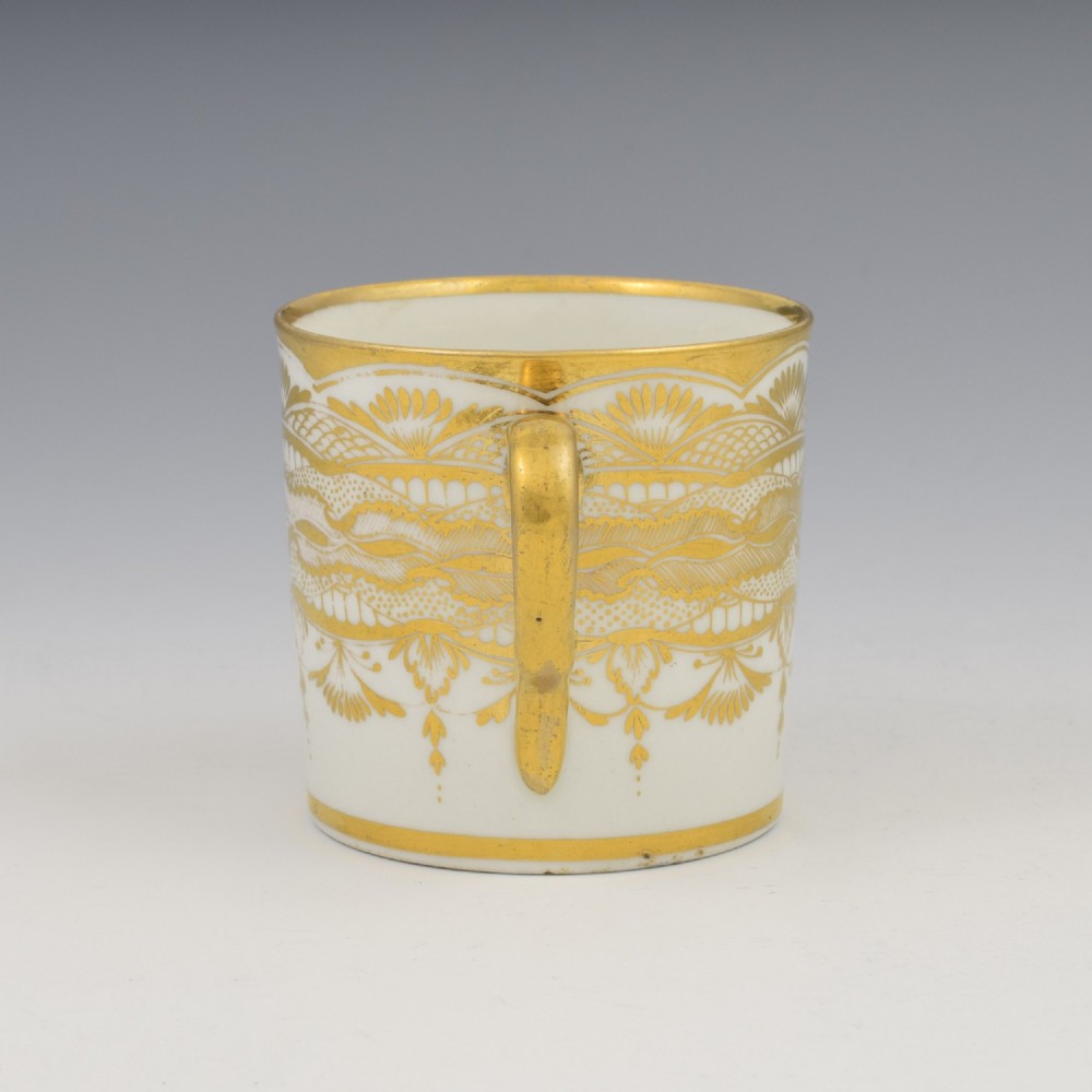 Stunning Georgian Coalport Porcelain Gilt Lace Coffee Can c.1805 View IV