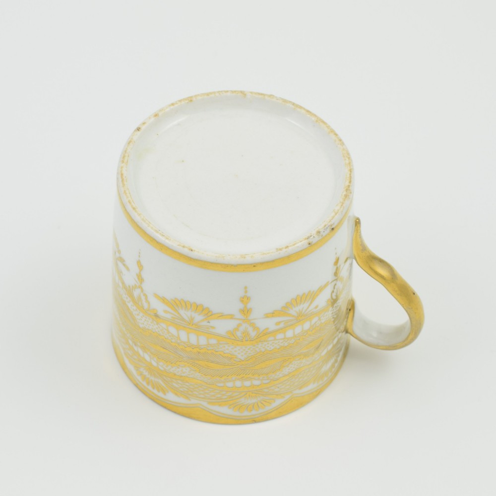 Stunning Georgian Coalport Porcelain Gilt Lace Coffee Can c.1805 View VI