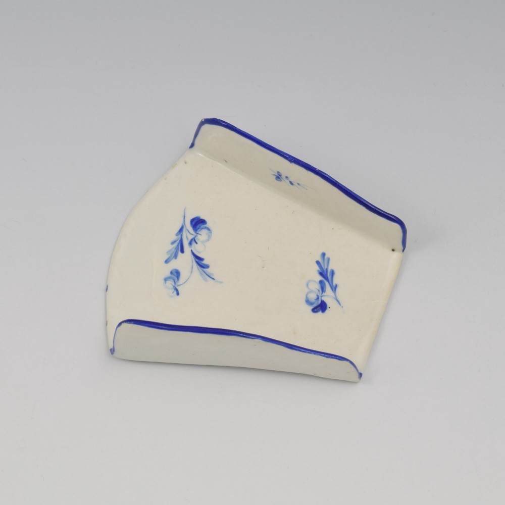 Rare Derby Porcelain Blue Floral Painted Asparagus Server c.1775 View III