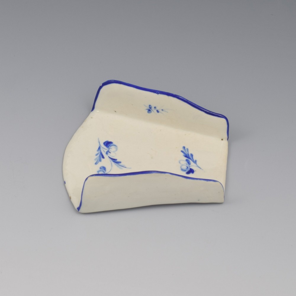 Rare Derby Porcelain Blue Floral Painted Asparagus Server c.1775 View V