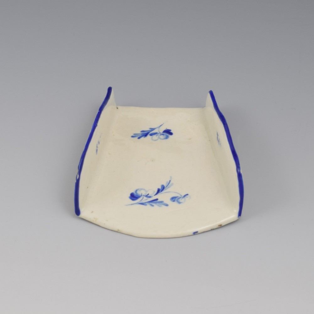Rare Derby Porcelain Blue Floral Painted Asparagus Server c.1775 View VI