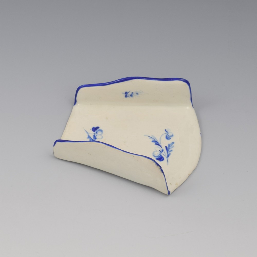 Rare Derby Porcelain Blue Floral Painted Asparagus Server c.1775 View VII