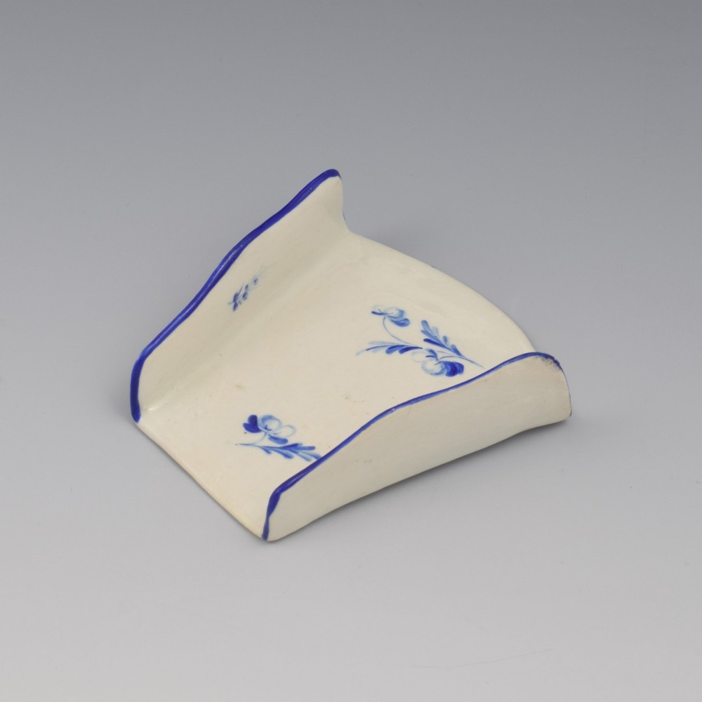 Rare Derby Porcelain Blue Floral Painted Asparagus Server c.1775 View VIII