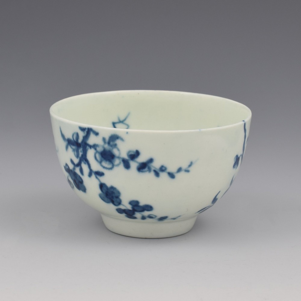 Lovely First Period Worcester Porcelain Prunus Root Tea Bowl & Saucer c.1760 View V