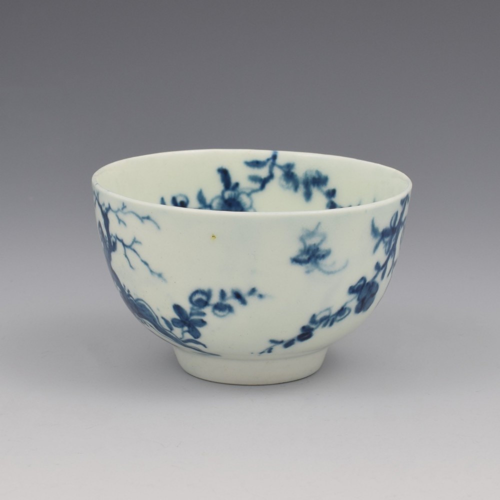 Lovely First Period Worcester Porcelain Prunus Root Tea Bowl & Saucer c.1760 View VI