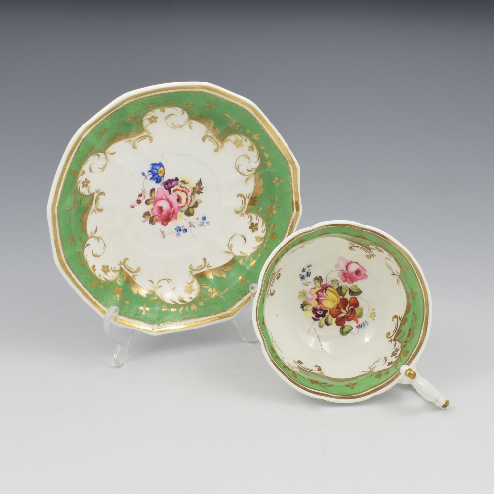 Stunning Regency Porcelain Factory 22 Teacup & Saucer c.1825 View II