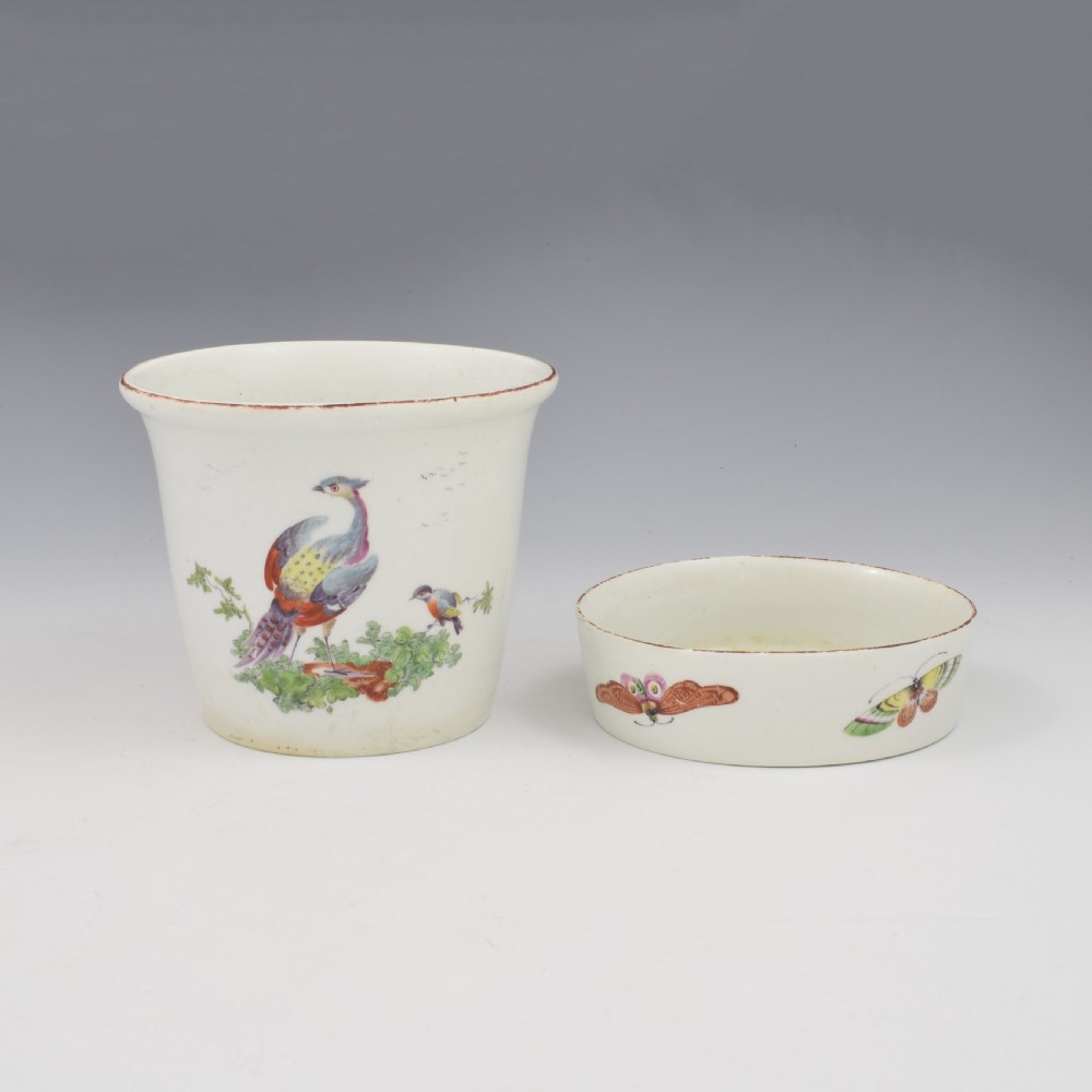 Rare 18th Century Derby Porcelain Potting / Flower Pot & Stand c.1760