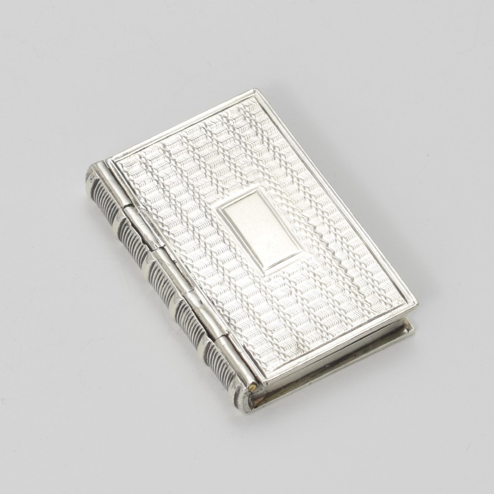 William IV Sterling Silver Novelty Book Vinaigrette 1833 Taylor & Perry