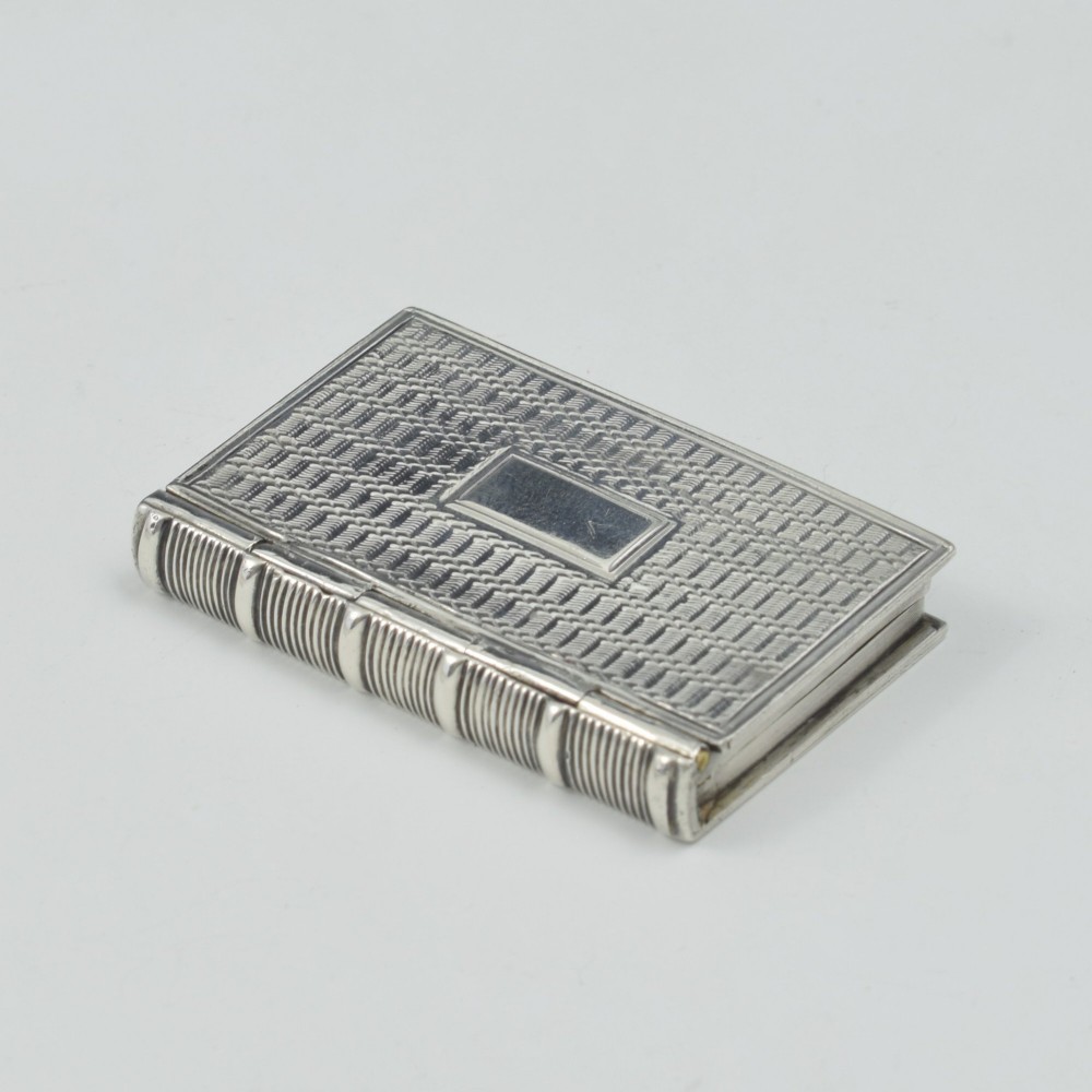 William IV Sterling Silver Novelty Book Vinaigrette 1833 Taylor & Perry View VI