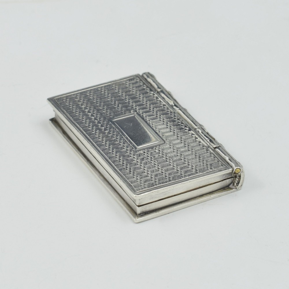 William IV Sterling Silver Novelty Book Vinaigrette 1833 Taylor & Perry View VII