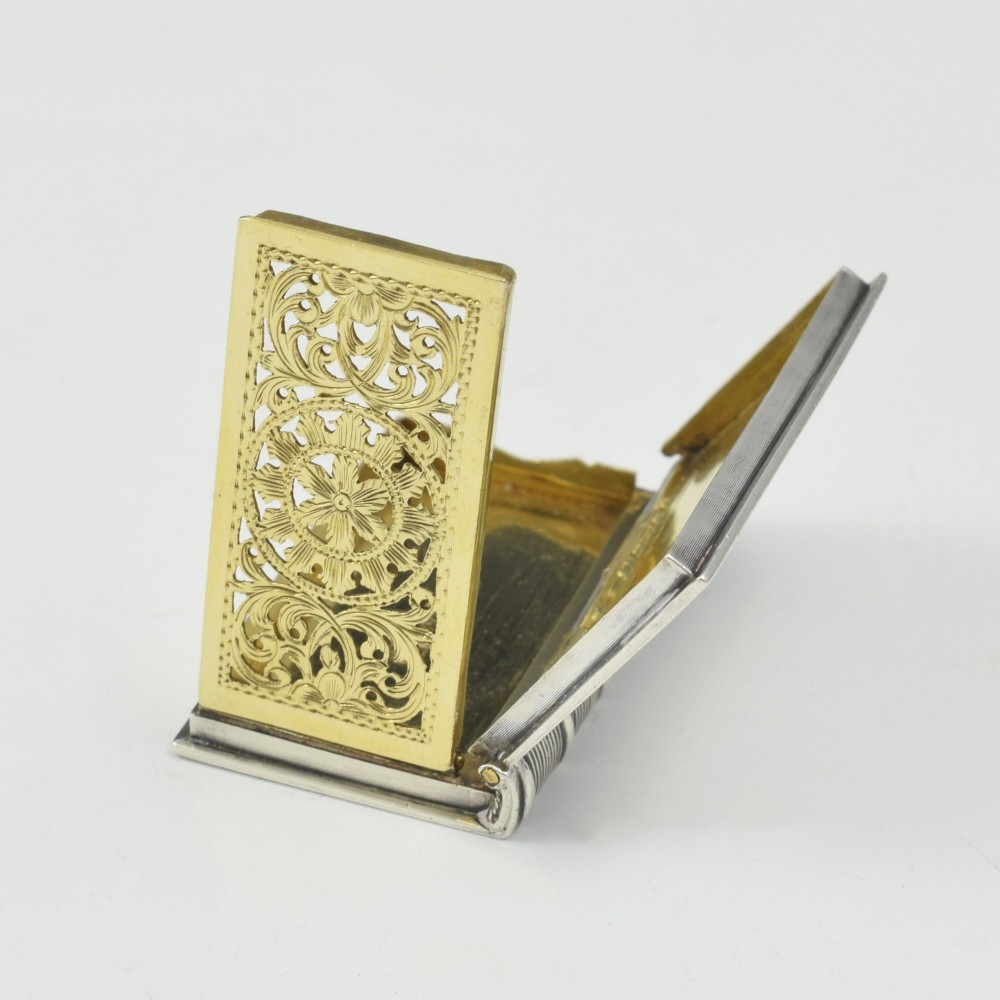 William IV Sterling Silver Novelty Book Vinaigrette 1833 Taylor & Perry View IX