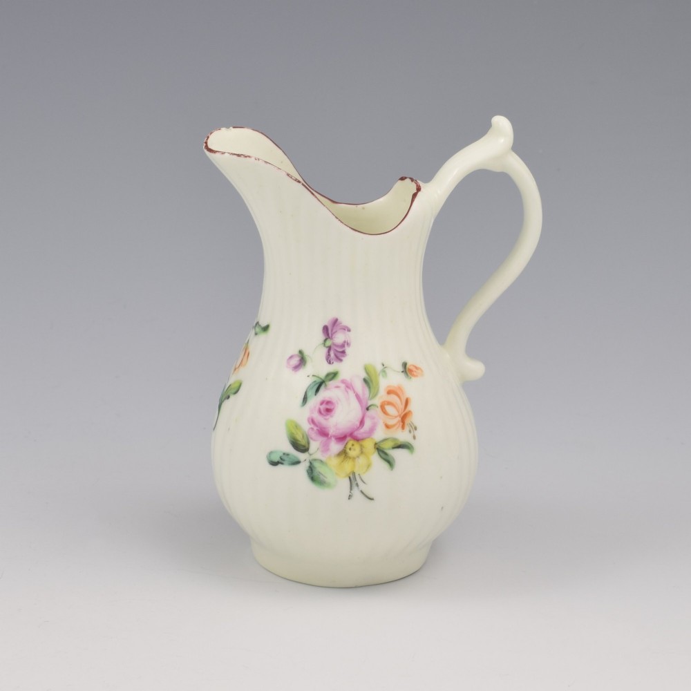Rare Early Derby Porcelain Fluted Baluster Cream Milk Jug c.1760