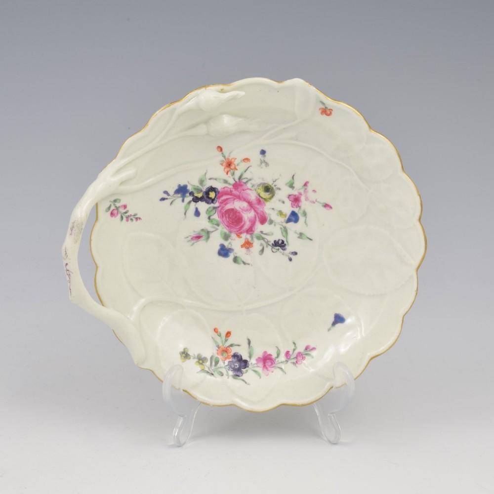 Stunning Dr Wall / First Period Worcester Porcelain Blind Earl Sweetmeat Dish c.1765