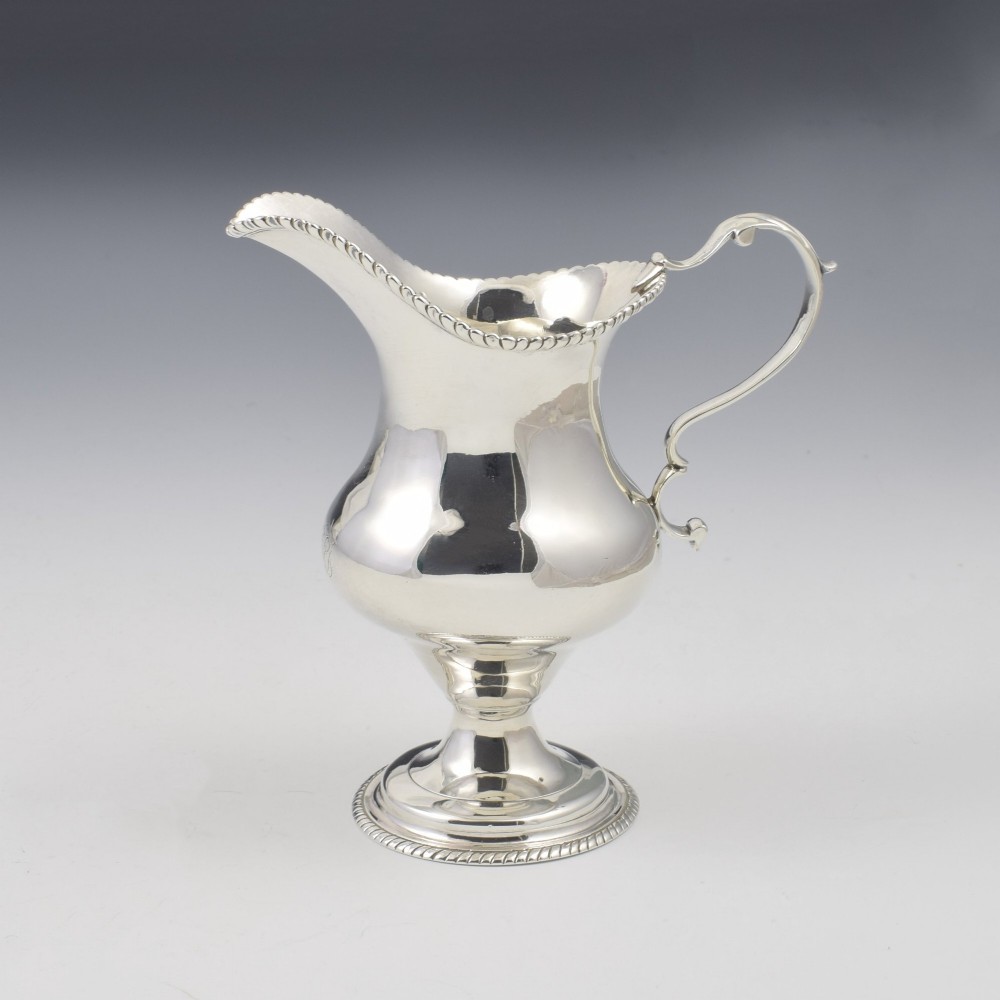 Large Georgian Newcastle Silver Milk / Cream Jug Stalker & Mitchison c.1780