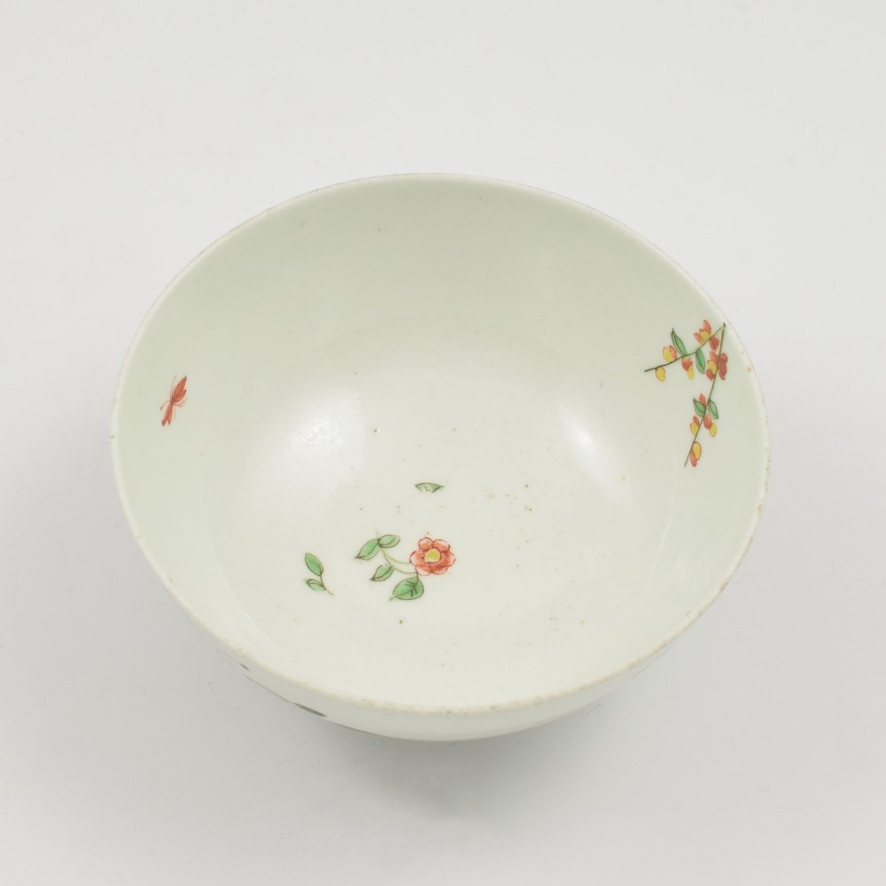 Rare Dr Wall / First Period Worcester Porcelain Honeysuckle Slop Bowl c.1753-1755 View VI