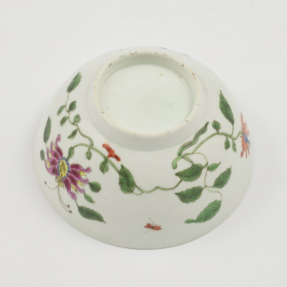 Rare Dr Wall / First Period Worcester Porcelain Honeysuckle Slop Bowl c.1753-1755 View VII