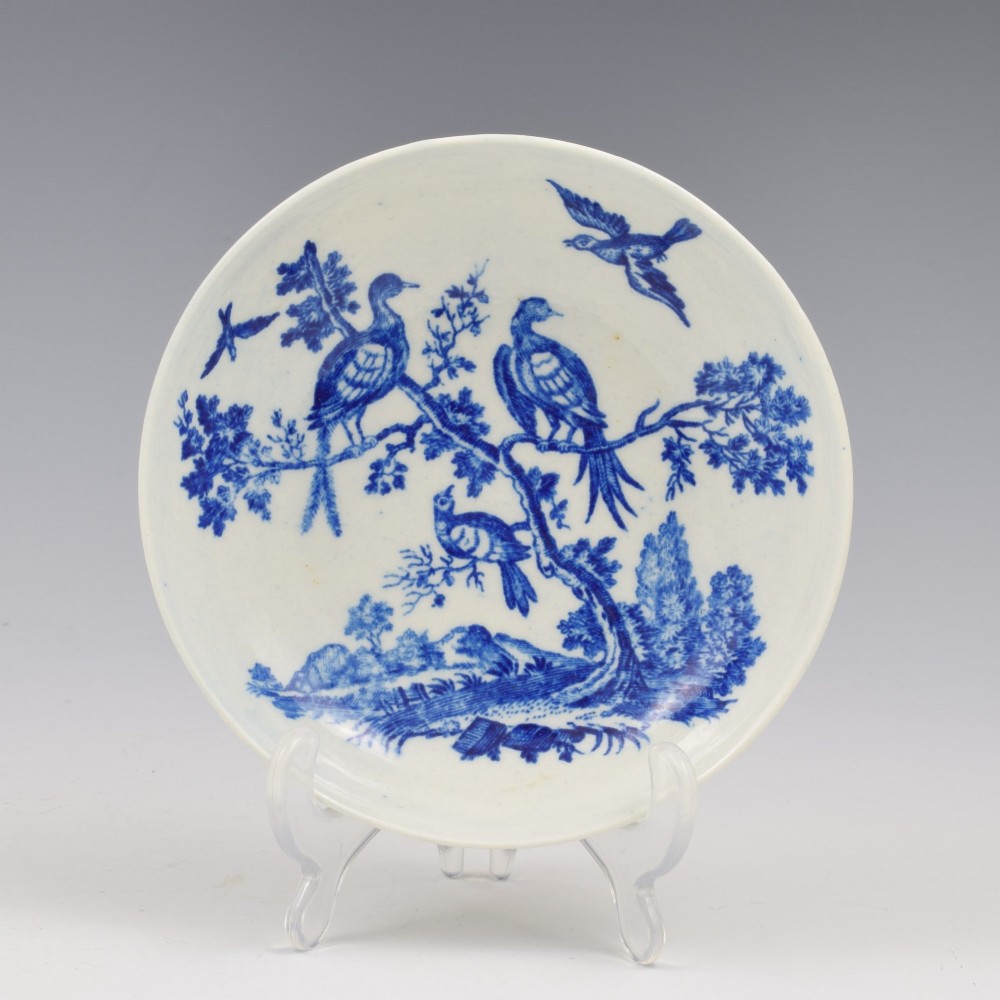 Dr Wall / First Period Worcester Porcelain Birds In Branches Tea Bowl & Saucer View II