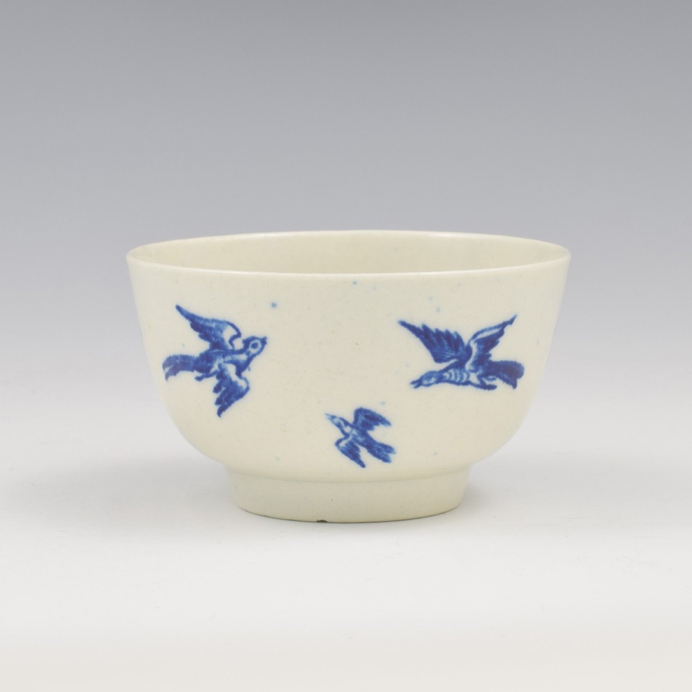 Dr Wall / First Period Worcester Porcelain Birds In Branches Tea Bowl & Saucer View V