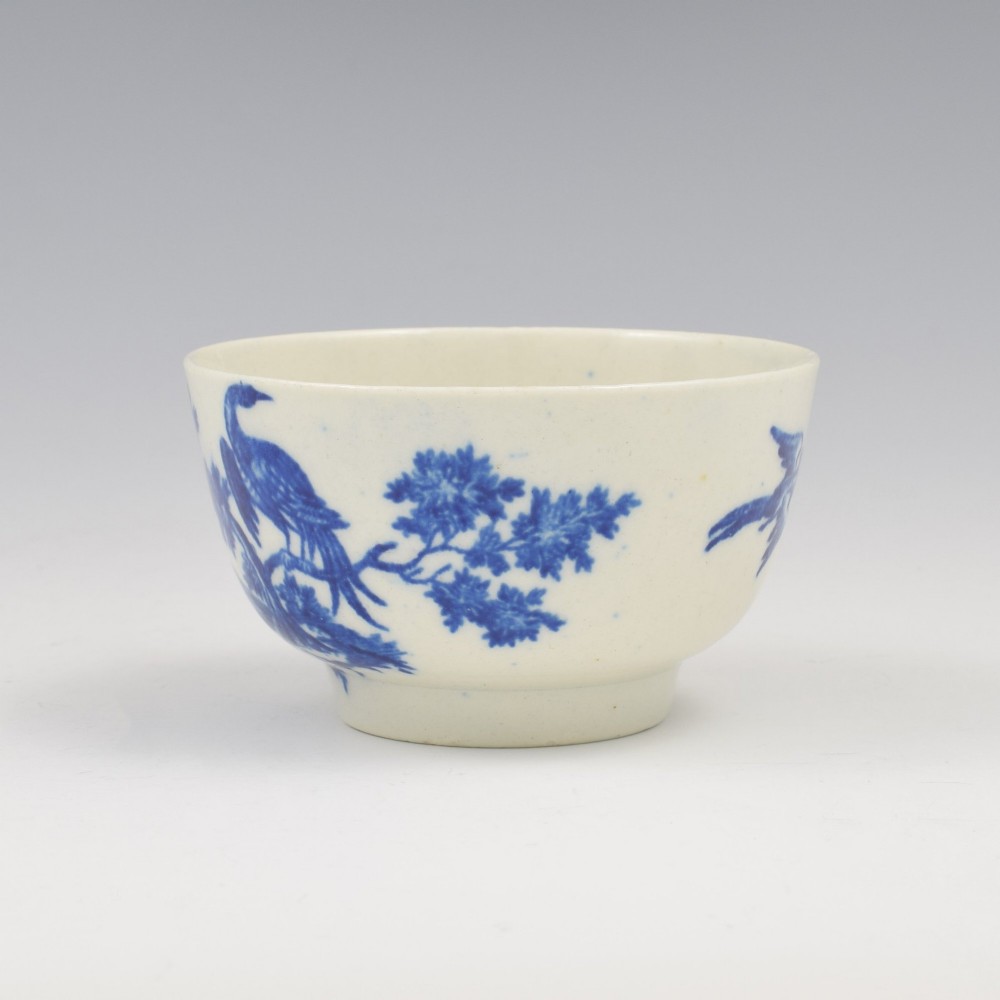 Dr Wall / First Period Worcester Porcelain Birds In Branches Tea Bowl & Saucer View VI