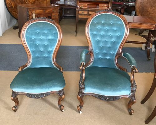 A Pair of Victorian Salon Chairs
