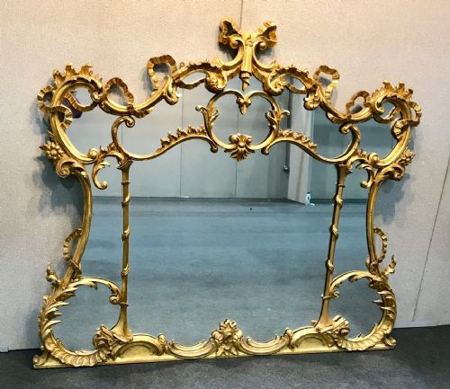 Carved Gilt Wood Decrotive Scrolling Mirror