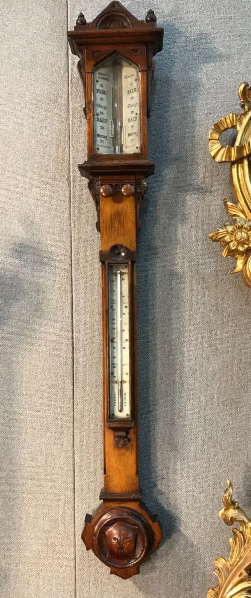 Negretti Zambra London Victorian Carved Barometer