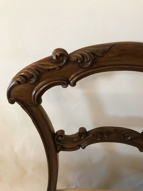 GOOD SET OF 4 FINELY CARVED VICTORIAN CHAIRS - ADDITIONAL PHOTO 5