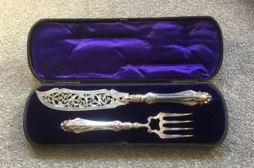 Victorian Silver Fish Servers Hallmrked 1864