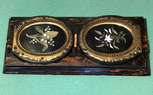 Victorian  Coromandel and Pietra Dura Expanding Book Slide