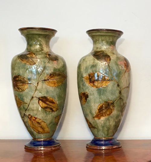 Pair of Autumn Leaves Royal Doulton Vases