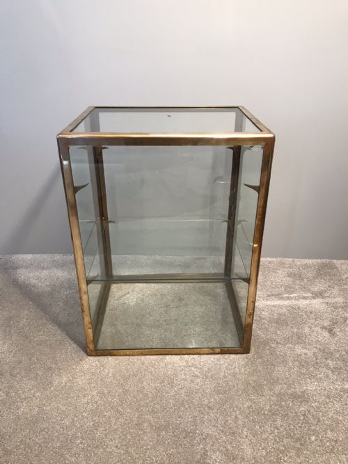 Art Deco Brass Framed Glazed Shop Display Cabinet