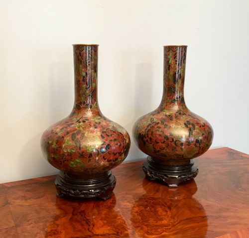 Pair of Cloisonné Vases