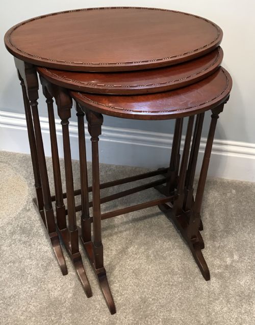 Mahogany Nest of Three Occasional Side Tables