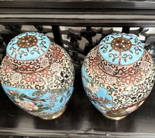 CLOISONNE VASES CIRCA 1900 - ADDITIONAL PHOTO 1